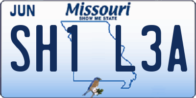 MO license plate SH1L3A