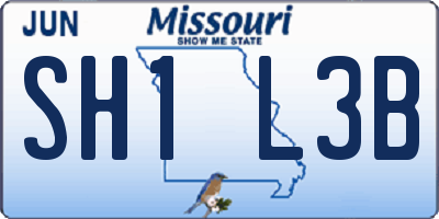 MO license plate SH1L3B