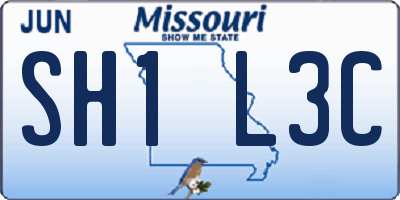 MO license plate SH1L3C