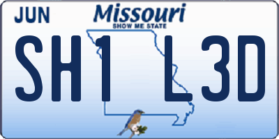 MO license plate SH1L3D