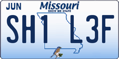 MO license plate SH1L3F