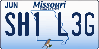 MO license plate SH1L3G