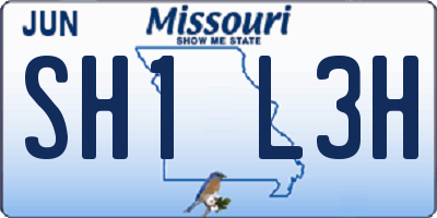 MO license plate SH1L3H