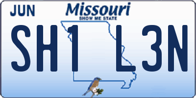 MO license plate SH1L3N