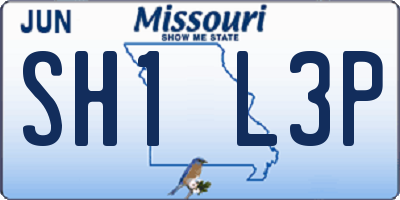 MO license plate SH1L3P
