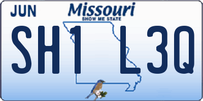 MO license plate SH1L3Q