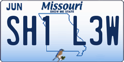 MO license plate SH1L3W