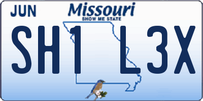 MO license plate SH1L3X