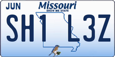 MO license plate SH1L3Z