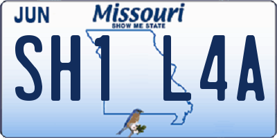 MO license plate SH1L4A
