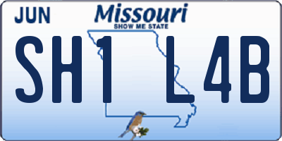 MO license plate SH1L4B