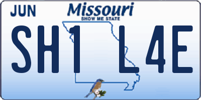 MO license plate SH1L4E