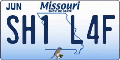 MO license plate SH1L4F