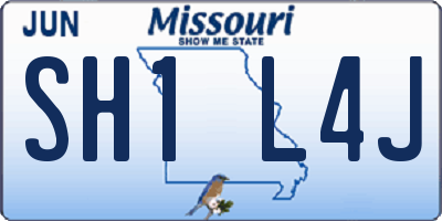 MO license plate SH1L4J