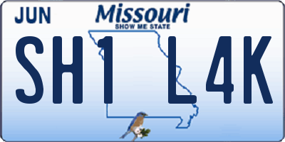 MO license plate SH1L4K