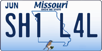 MO license plate SH1L4L
