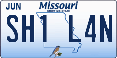 MO license plate SH1L4N