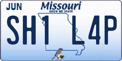 MO license plate SH1L4P