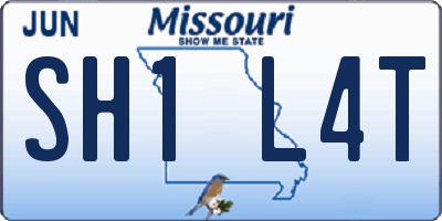 MO license plate SH1L4T