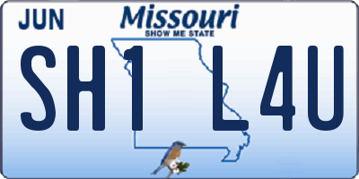 MO license plate SH1L4U
