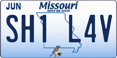MO license plate SH1L4V