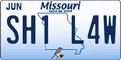 MO license plate SH1L4W