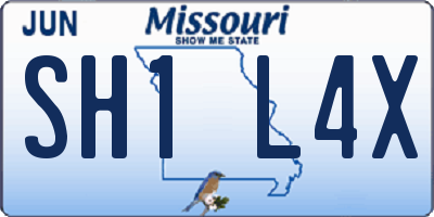 MO license plate SH1L4X