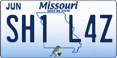 MO license plate SH1L4Z