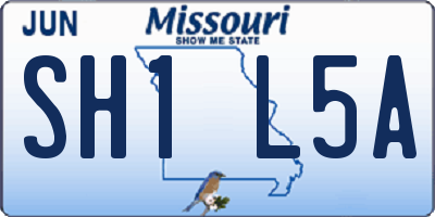 MO license plate SH1L5A
