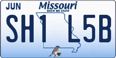 MO license plate SH1L5B