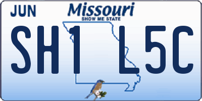 MO license plate SH1L5C
