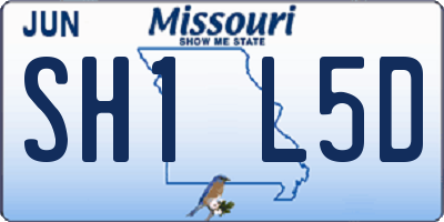 MO license plate SH1L5D