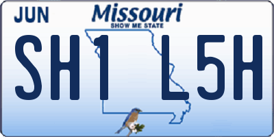 MO license plate SH1L5H