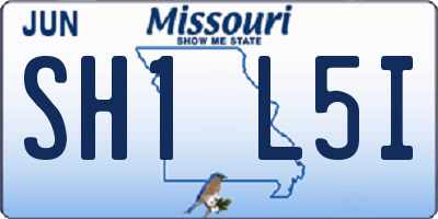 MO license plate SH1L5I