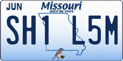 MO license plate SH1L5M