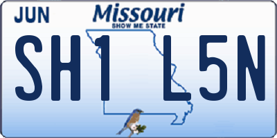 MO license plate SH1L5N