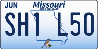 MO license plate SH1L5O