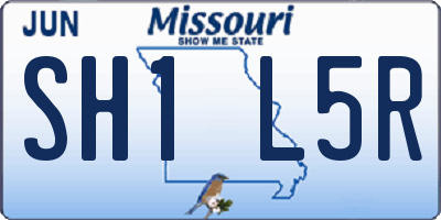 MO license plate SH1L5R