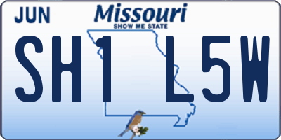 MO license plate SH1L5W