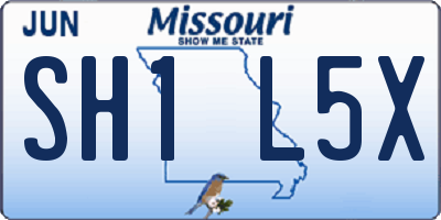 MO license plate SH1L5X