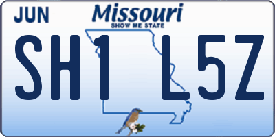 MO license plate SH1L5Z