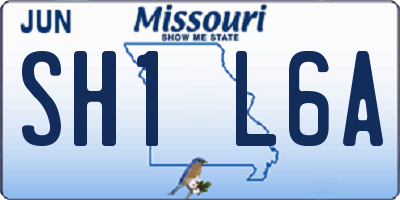 MO license plate SH1L6A
