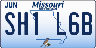 MO license plate SH1L6B