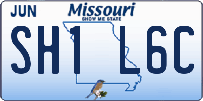MO license plate SH1L6C