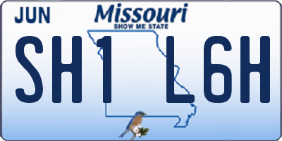 MO license plate SH1L6H