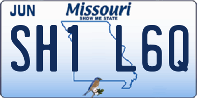 MO license plate SH1L6Q