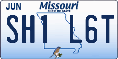 MO license plate SH1L6T