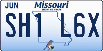 MO license plate SH1L6X