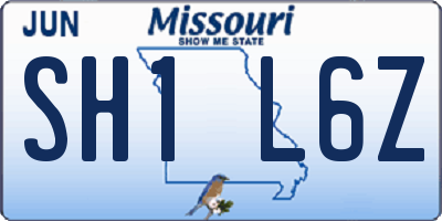 MO license plate SH1L6Z