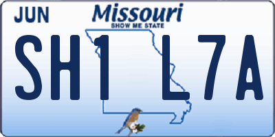 MO license plate SH1L7A